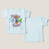 Fishy Fun Cartoon Fish Kinder’ T-shirt (Ontwerp Voorkant & Achterkant)