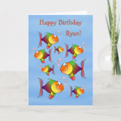 Fishy Fun Kids Personalized Birthday Card Kaart (Voorkant)