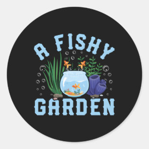 Fishy Garden Aquascag Aquascaper Aquarium Vist Ronde Sticker