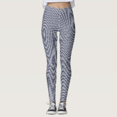 Fishy Houndstooth Navy en witte Leggings (Voorkant)