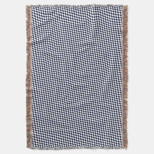 Fishy Houndstooth Pattern Navy and White Blanket Deken (Voorkant Verticaal)