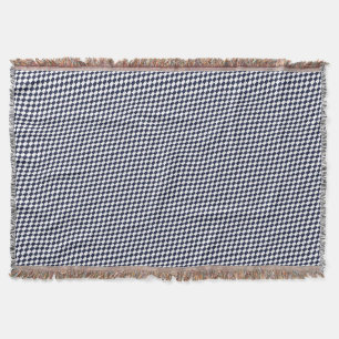 Fishy Houndstooth Pattern Navy and White Blanket Deken
