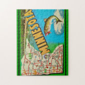  Fishy Minnesota kaart Legpuzzel (Verticaal)