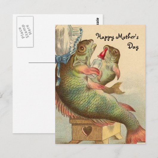 Fishy Moederdag Briefkaart (Voorkant / Achterkant)