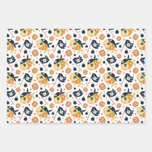 "Fishy Pirate Pack"-pakpapier Inpakpapier Vel (Voorkant)