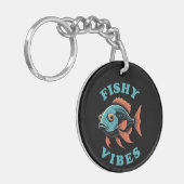 Fishy Vibes - Grappige vis Sleutelhanger (Voorkant Links)