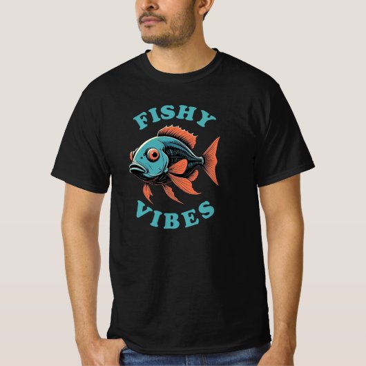 Fishy Vibes - Grappige vis T-shirt (Voorkant)