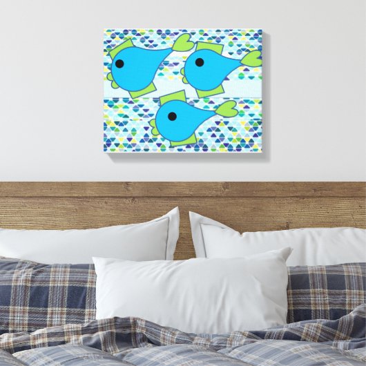 Fishy Wall Art Canvas Afdruk (Insitu (Slaapkamer))