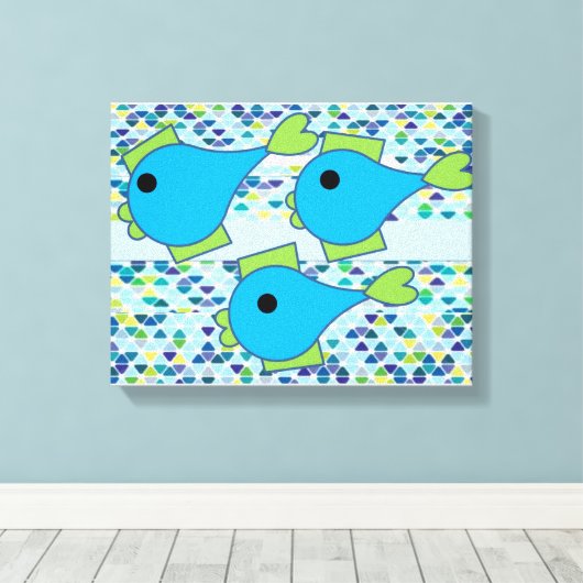 Fishy Wall Art Canvas Afdruk (Insitu (Houten vloer))
