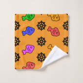 Fishy Wheels Kids Hot Orange Bad Handdoek (Wasdoekje)