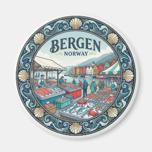 Fisketorget Waterfront Vischmarkt Bergen Magneet
