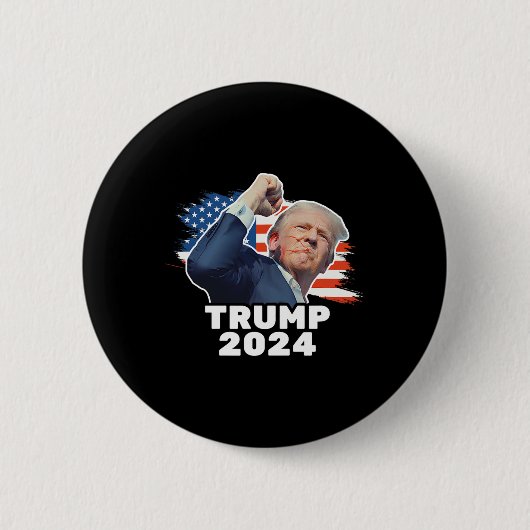 Fist Bump 2024 President Rood Ronde Button 5,7 Cm (Voorkant)