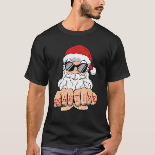 Fist Bump Cool Santa Sunbril Merry Kerstmis Xm T-shirt