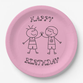 Fist Bump Happy Birthday Pink Papieren Bordje