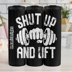Fist en Dumbbell houden hun mond Thermosbeker