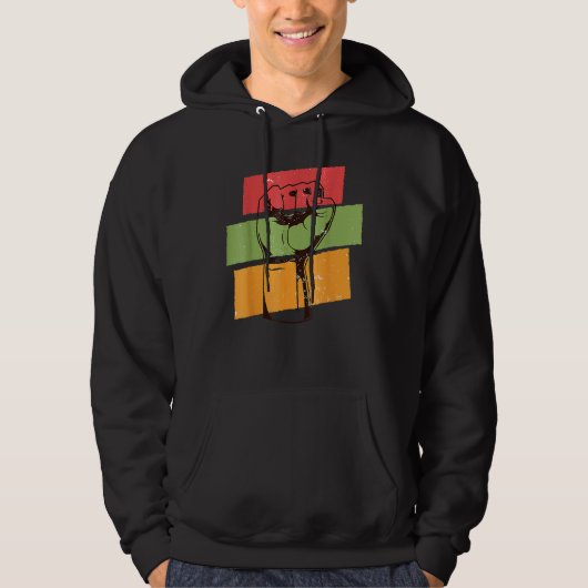 Fist Hand Black History Month Afro African Pride M Hoodie (Voorkant)