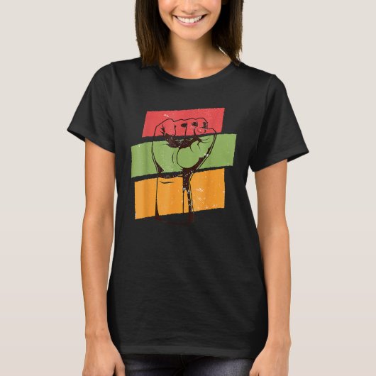 Fist Hand Black History Month Afro African Pride M T-shirt (Voorkant)