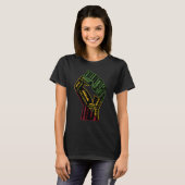 Fist Hand Inspiring Black Leaders Power Black Hist T-shirt (Voorkant volledig)