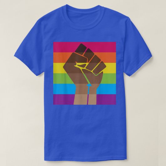 Fist Hand Rainbow Gay Pride BLM LGBT Awareness Mon T-shirt (Design voorkant)