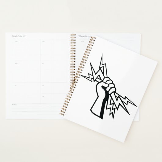 Fist Holding Lightning Bolt Bold Power Planner (Display)