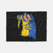 Fist Holding Ukraine Flag  Fleece Deken (Voorkant (Horizontaal))