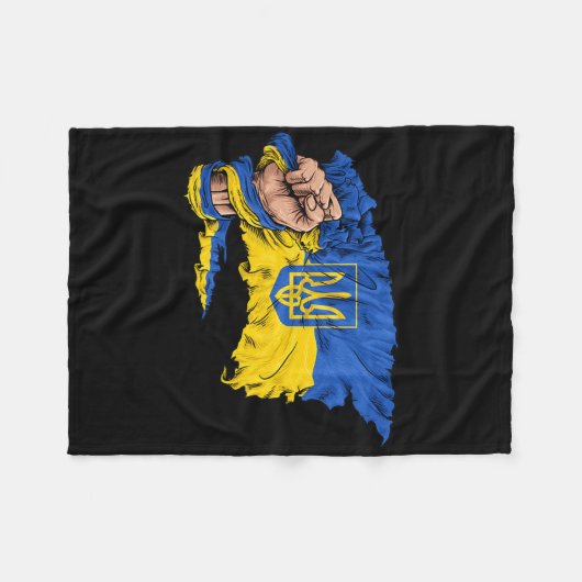 Fist Holding Ukraine Flag  Fleece Deken (Voorkant (Horizontaal))