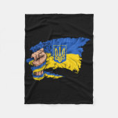 Fist Holding Ukraine Flag  Fleece Deken (Voorkant)
