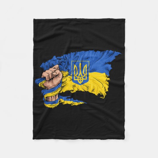 Fist Holding Ukraine Flag  Fleece Deken (Voorkant)