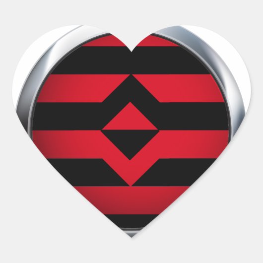 FIST PRIDE MEDAILLON HART STICKER (Voorkant)