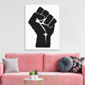 Fist, Rebel, Riot, Resistance, Communist Style Canvas Afdruk (Insitu (Woonkamer))