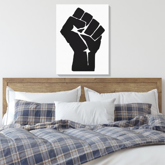 Fist, Rebel, Riot, Resistance, Communist Style Canvas Afdruk (Insitu (Slaapkamer))
