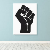 Fist, Rebel, Riot, Resistance, Communist Style Canvas Afdruk (Insitu (Houten vloer))