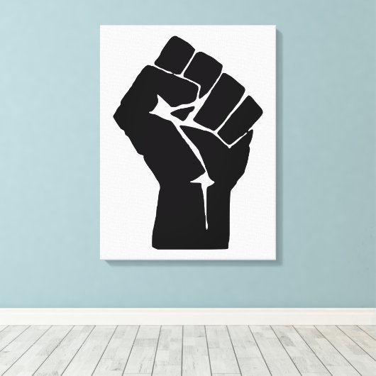 Fist, Rebel, Riot, Resistance, Communist Style Canvas Afdruk (Insitu (Houten vloer))