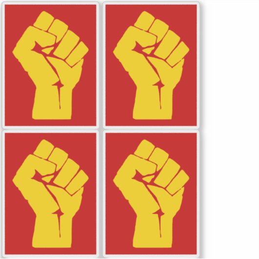Fist, Rebel, Riot, Resistance, Communist Style Sticker (Voorkant)