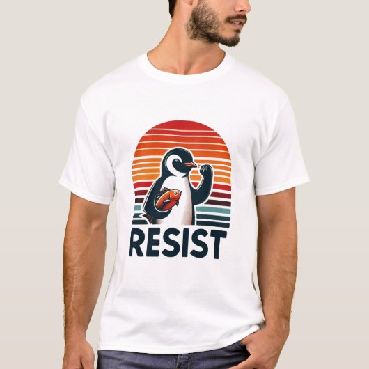 Fist Up Pinguin Save Wildlife Milieu T-shirt (Voorkant)