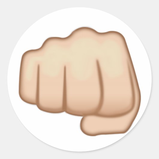 Fisted Hand Sign Emoji Ronde Sticker (Voorkant)