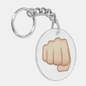Fisted Hand Sign Emoji Sleutelhanger (Voorkant Links)