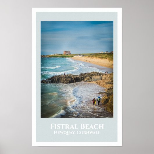 Fistral Beach, Newquay, Cornwall bij zonsondergang Poster (Voorkant)