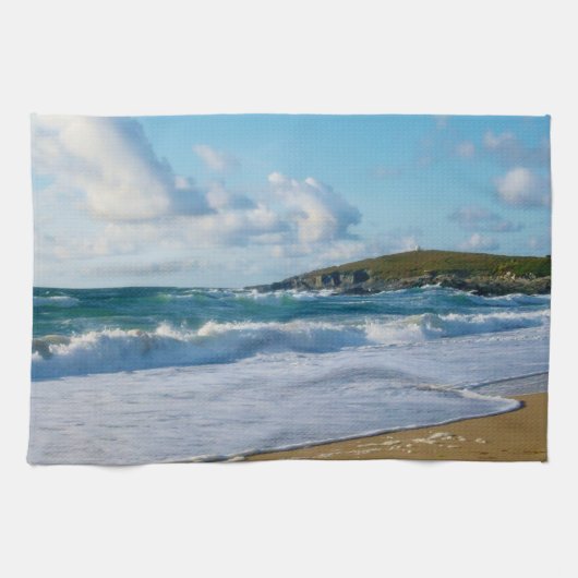 Fistral Beach Newquay Cornwall England Theedoek (Horizontaal)