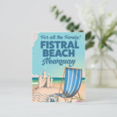 Fistral Beach Newquay Vintage-poster Briefkaart (Staand voorkant)