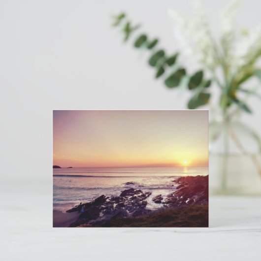 Fistral Beach Sunset Briefkaart (Staand voorkant)