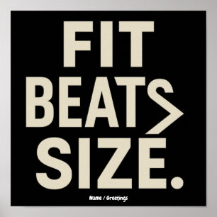 Fit Beats Maat Motiverende Fitness, Gymlifestyle Poster