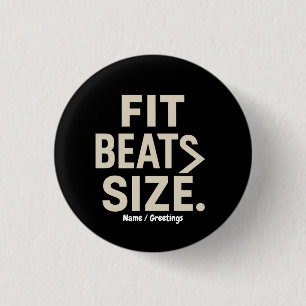 Fit Beats Maat Motiverende Fitness, Gymlifestyle Ronde Button 3,2 Cm