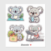 Fit en frisse koala-set waterdicht sticker (Vel)