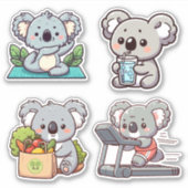 Fit en frisse koala-set waterdicht sticker (Voorkant)