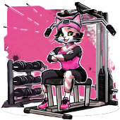 Fit Kat meisje, roze, T-shirt