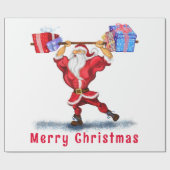 Fit Kerstman Grappig Kerstinpakpapier Cadeaupapier (Vlak)