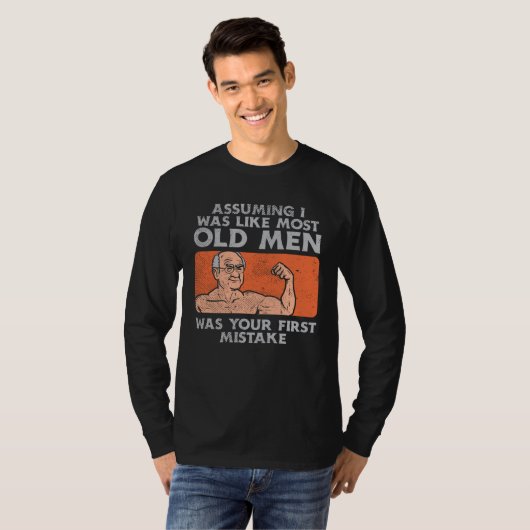 Fit Old Man Weightlifting Workout T-shirt (Voorkant volledig)