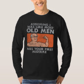 Fit Old Man Weightlifting Workout T-shirt (Voorkant)