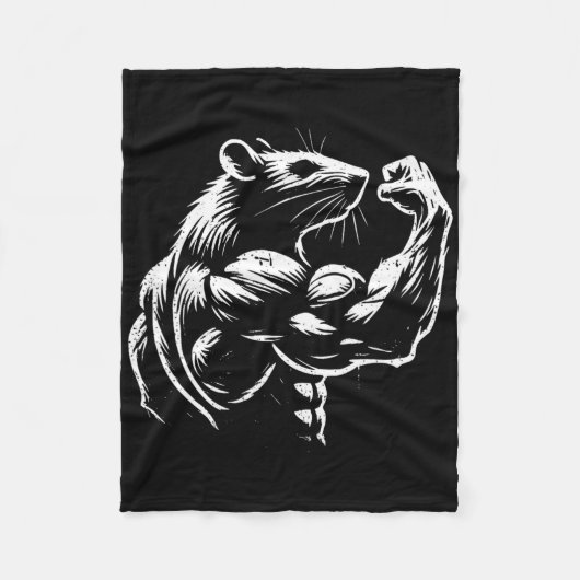Fit Rat Gewichtstraining Deadlift Gym Gewichtheffe Fleece Deken (Voorkant)